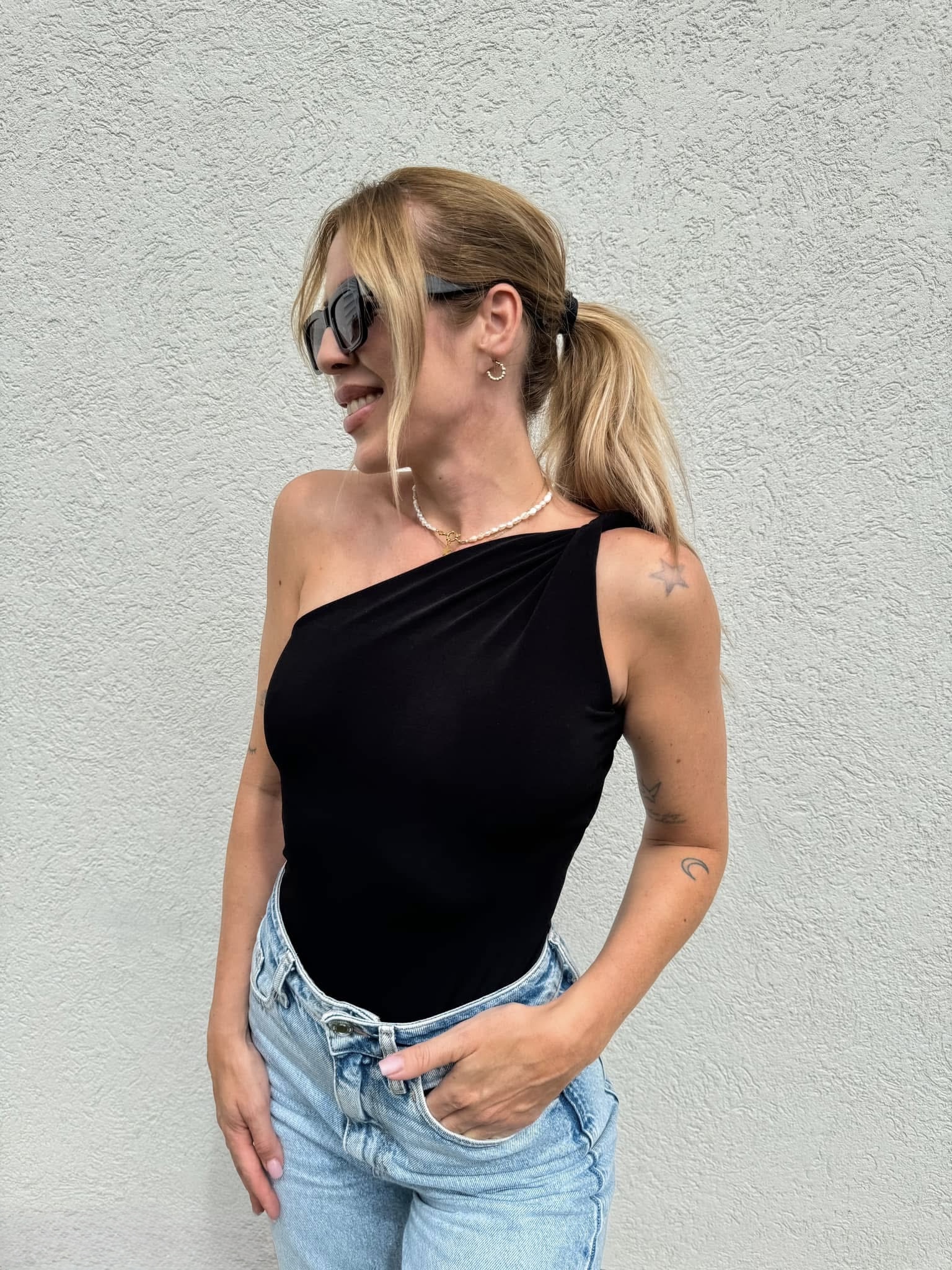 Basic Lily Bodysuit / Fekete