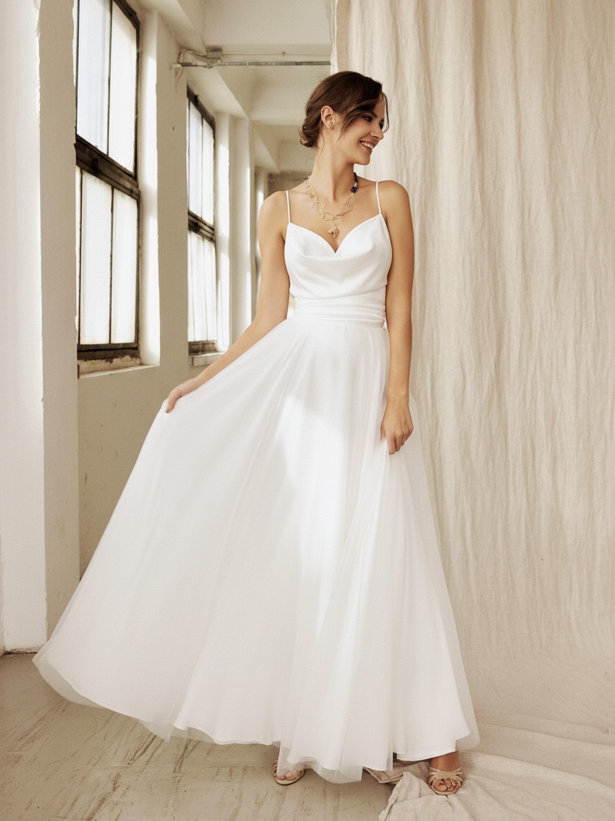 Tiffany maxi tüllszoknya / Ekrü - Image 2