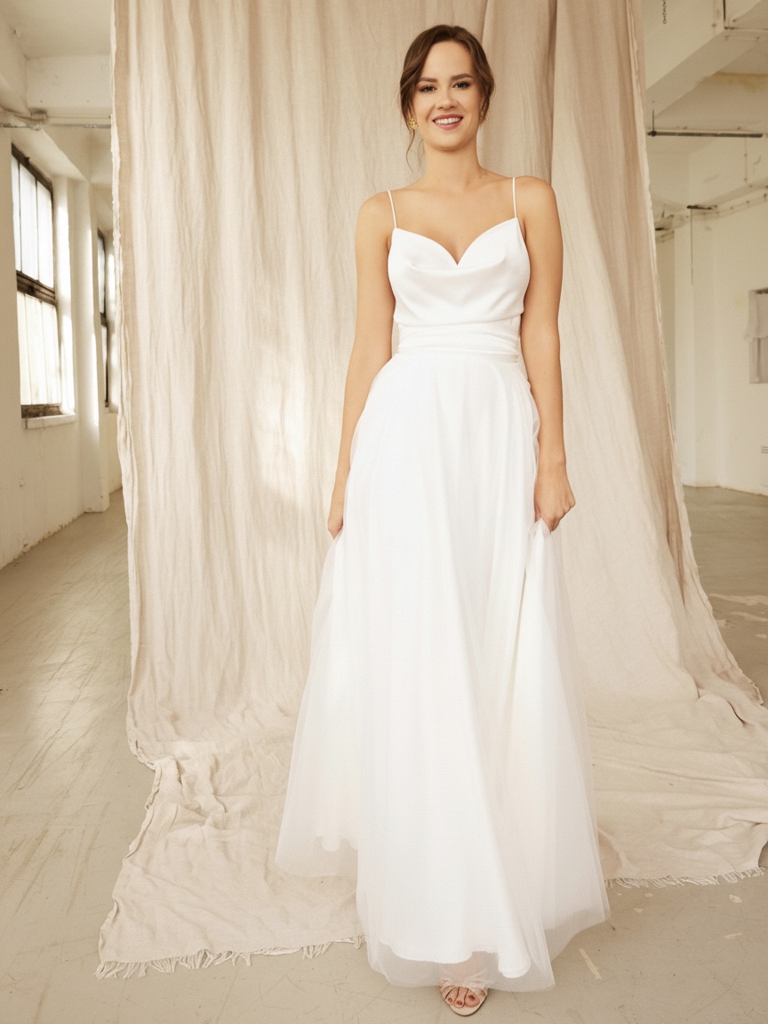Tiffany maxi tüllszoknya / Ekrü