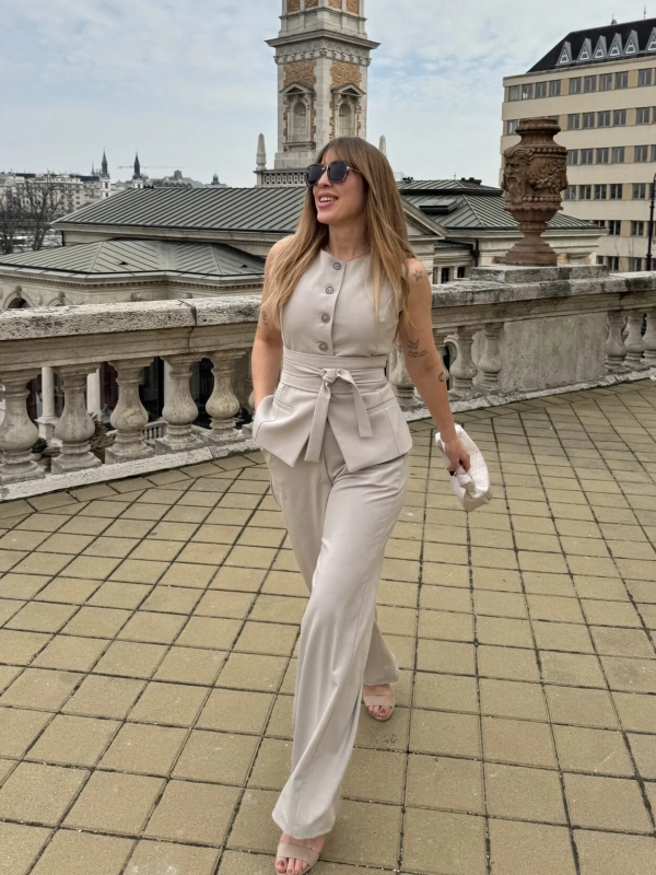 Bella mellény & kimonó öv / Szürkés bézs - Image 4