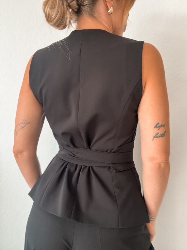 Bella mellény+öv / Fekete - Image 5