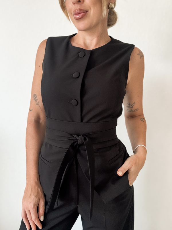 Bella mellény+öv / Fekete - Image 6