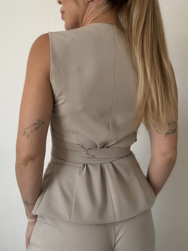 Bella mellény+öv / Taupe - Image 3