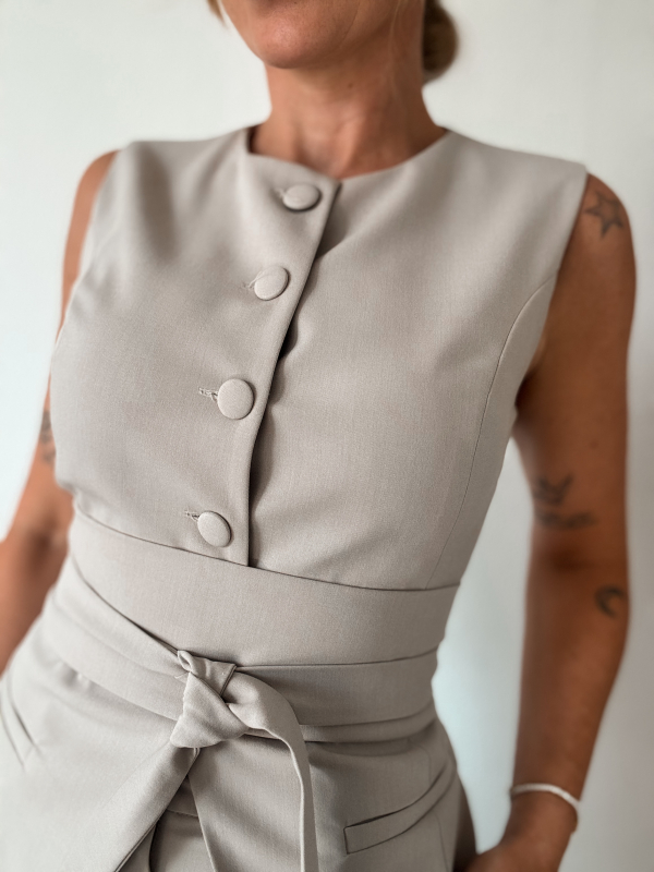 Bella mellény+öv / Taupe - Image 6