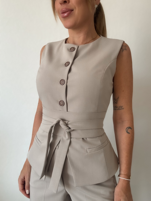 Bella mellény+öv / Taupe