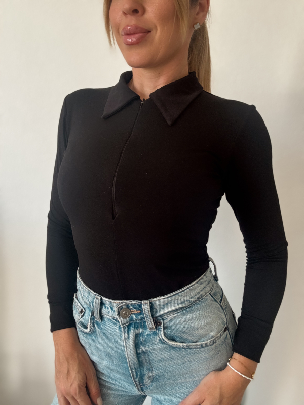 Anna Bodysuit / Hosszú ujjú / Fekete - Image 2
