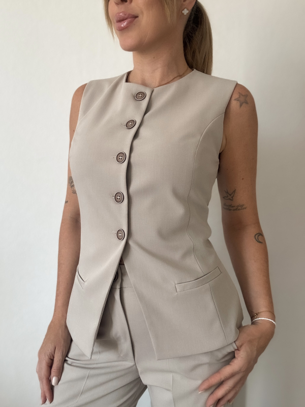 Bella mellény+öv / Taupe - Image 4