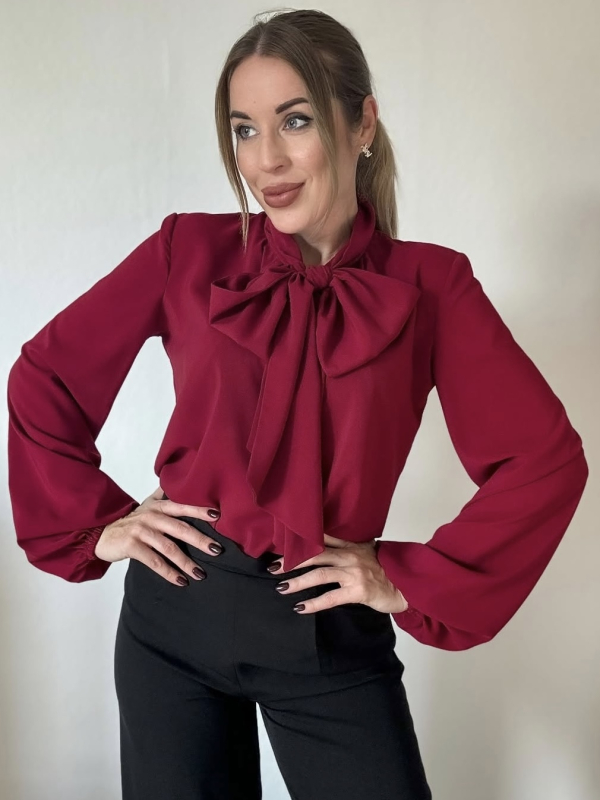 Bow blúz / Borvörös
