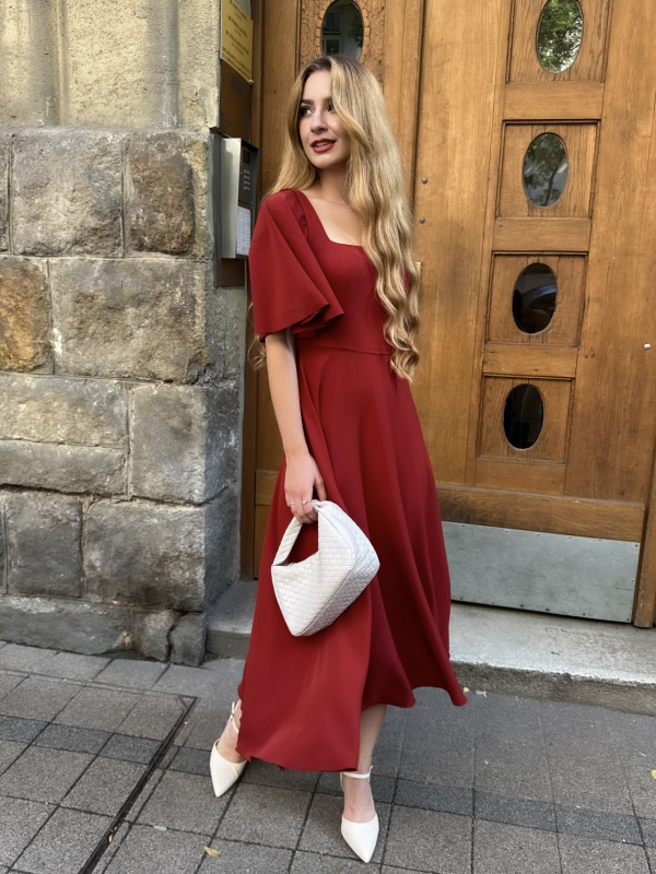 Miranda midi ruha / Bordó