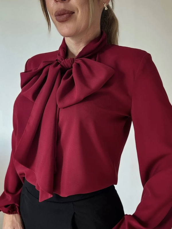 Bow blúz / Borvörös - Image 4