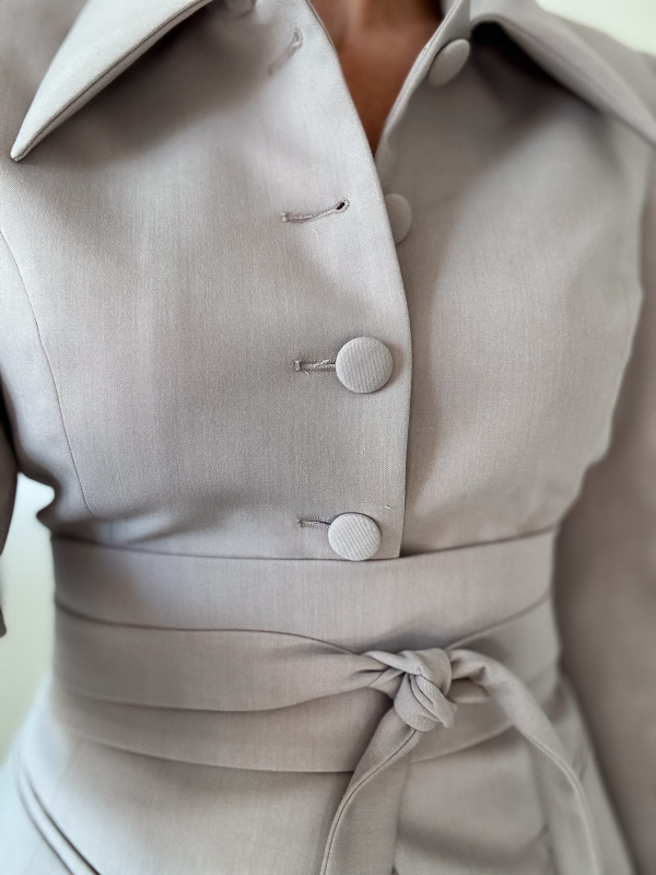 Bella blézer+öv / Taupe - Image 11