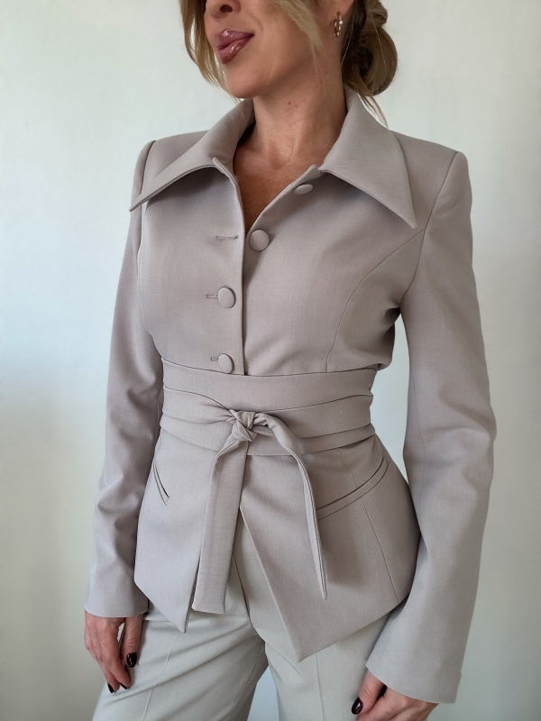 Bella blézer+öv / Taupe - Image 7