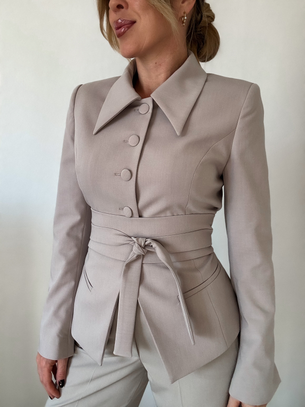 Bella blézer+öv / Taupe - Image 5