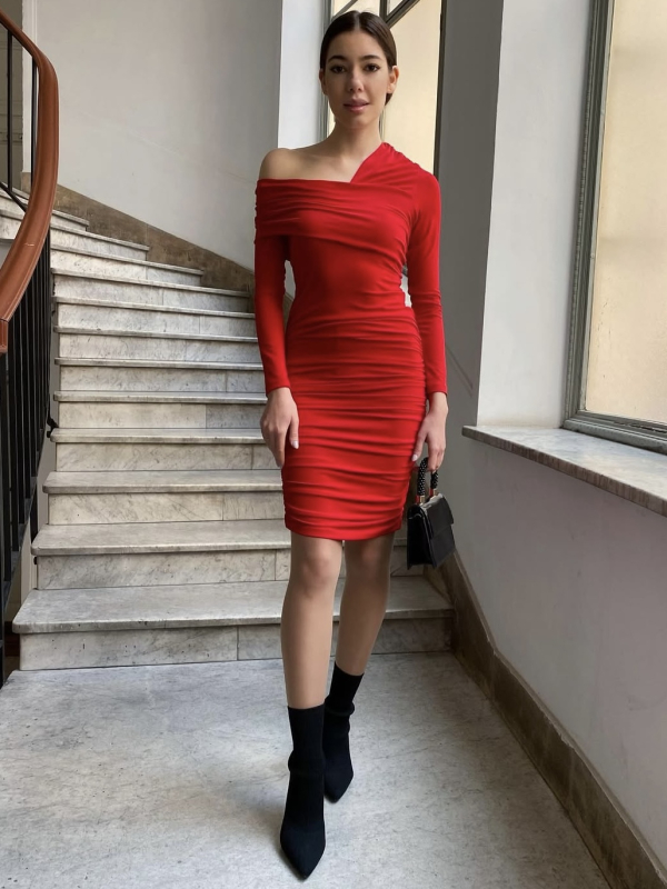 Tilda midi ruha  / Piros - Image 2