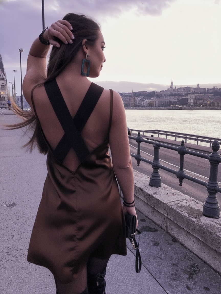 Carrie mini ruha / Csoki selyemszatén